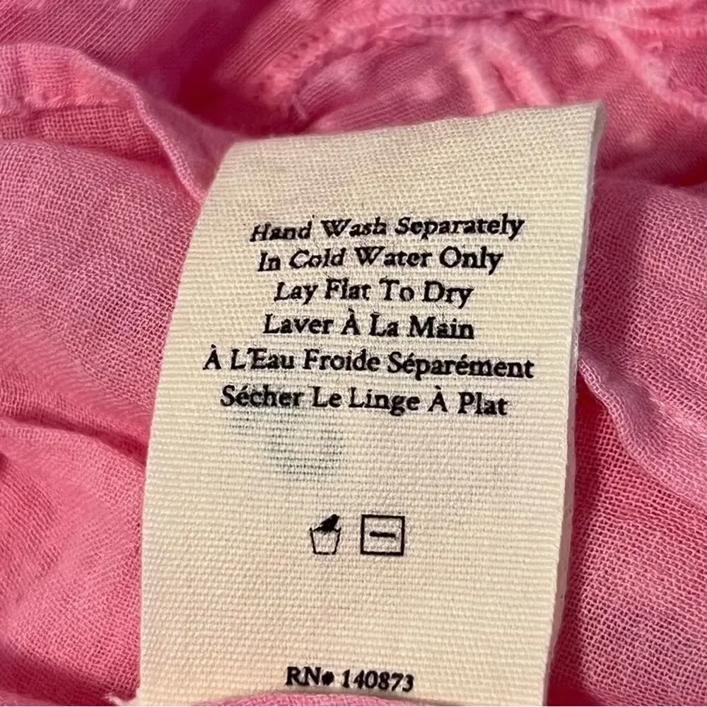 LoveShackFancy Sheldon Mini Dress in Fuchsia Pink Hand Dye Cotton  Sz  XS - Picture 9 of 10